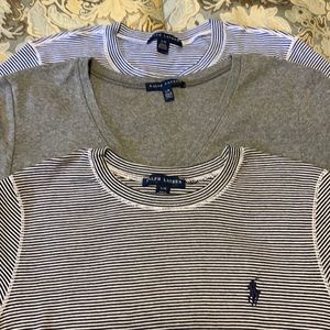 3 EUC Ralph Lauren cotton tops women’s size L/M